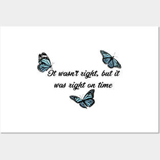 Right On Time Blue Butterflies Posters and Art